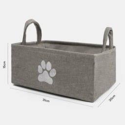 OHS Pet Paw Embroidered Storage Basket - Charcoal - thumbnail 4
