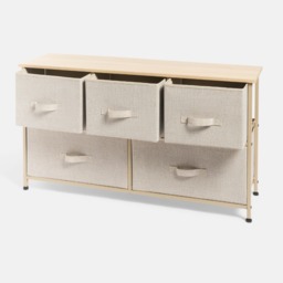 OHS Brooklyn Fabric 5 Drawer Chest - Beige - thumbnail 5