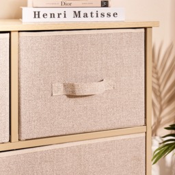 OHS Brooklyn Fabric 5 Drawer Chest - Beige - thumbnail 2