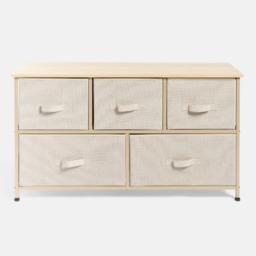 OHS Brooklyn Fabric 5 Drawer Chest - Beige - thumbnail 3