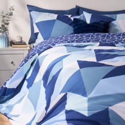 OHS Shapes Duvet Cover Set, Navy - Single - thumbnail 2