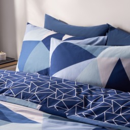 OHS Shapes Duvet Cover Set, Navy - Single - thumbnail 4