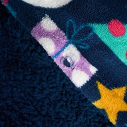 OHS Christmas Festive Fun Fleece Duvet Set, Navy - Single - thumbnail 4