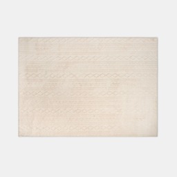OHS Jacquard Cable Knit Rug, Cream - 160 x 230cm - thumbnail 3