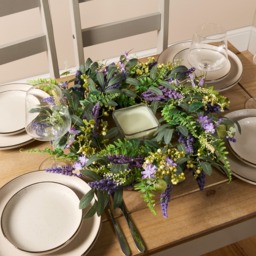 OHS Lush Lavender Wreath, Green/Purple - 50cm - thumbnail 4