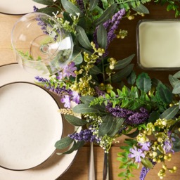 OHS Lush Lavender Wreath, Green/Purple - 50cm - thumbnail 5
