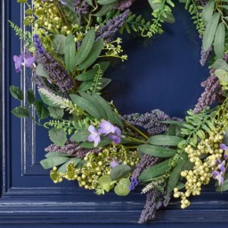 OHS Lush Lavender Wreath, Green/Purple - 50cm - thumbnail 2