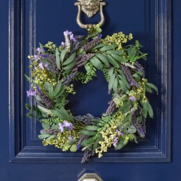 OHS Lush Lavender Wreath, Green/Purple - 50cm - thumbnail 1