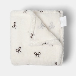 OHS Bow Embossed Fleece Throw - Monochrome - thumbnail 4