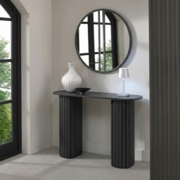 OHS Madison Ribbed Console Table - Dark Charcoal - thumbnail 1