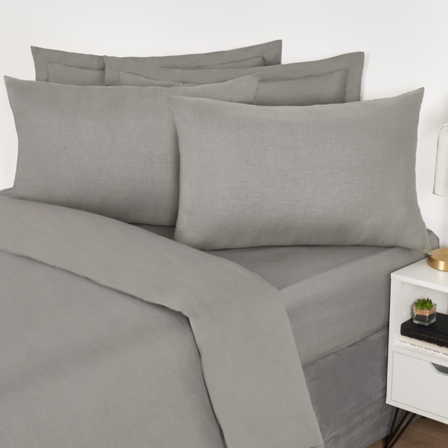 OHS 2 Pack Cotton Housewife Pillowcases - Grey - image 1