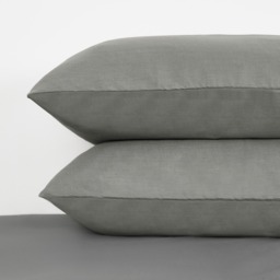 OHS 2 Pack Cotton Housewife Pillowcases - Grey - thumbnail 2