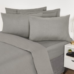 OHS 2 Pack Cotton Housewife Pillowcases - Grey