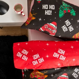 OHS Christmas Gaming Duvet Cover Set, Black - Double - thumbnail 3