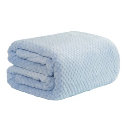 OHS Waffle Fleece Throw, Blue - 200 x 240cm - thumbnail 5