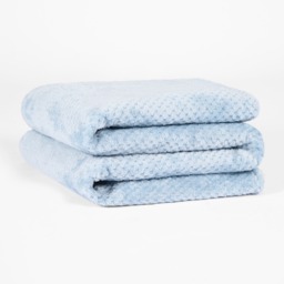 OHS Waffle Fleece Throw, Blue - 200 x 240cm - thumbnail 4