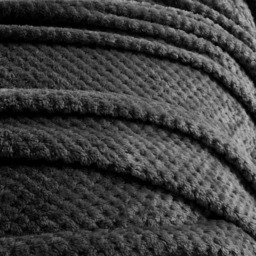 OHS Waffle Fleece Throw, Black - 200 x 240 cm - thumbnail 3
