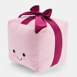 OHS Bow Present Shaped Cushion - Pink/Burgundy - thumbnail 2
