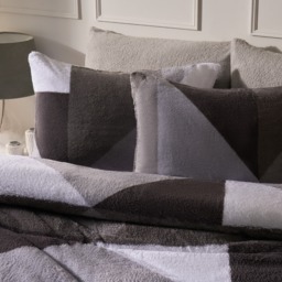 OHS Teddy Geometric Coverless 10.5 Duvet & Pillowcases, Grey - Double - thumbnail 3