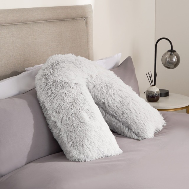 OHS Long Hair V Shape Pillow - Grey - image 1