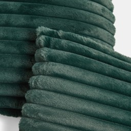 OHS Faux Fur Thick Ribbed Cushion Covers - Green - thumbnail 3