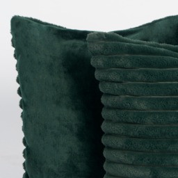 OHS Faux Fur Thick Ribbed Cushion Covers - Green - thumbnail 4