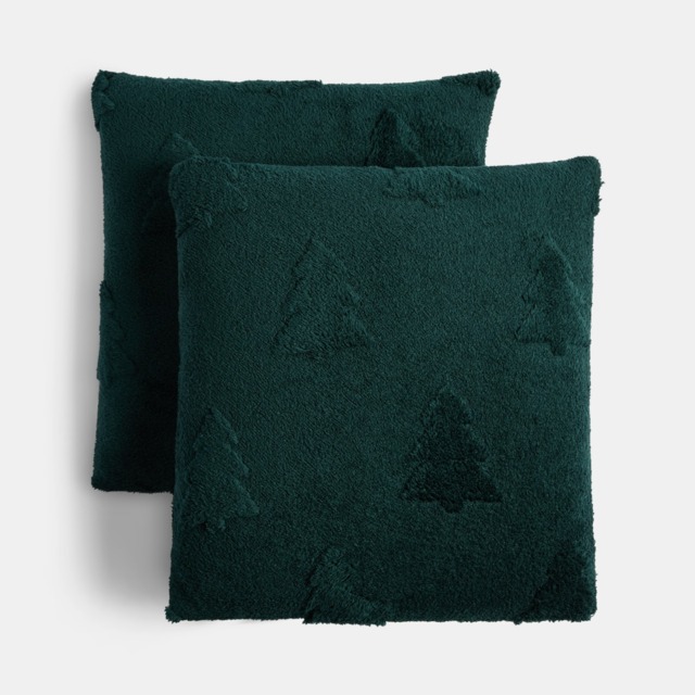 OHS Tufted Winter Tree Cushion Covers, 45 x 45 - Green - image 1