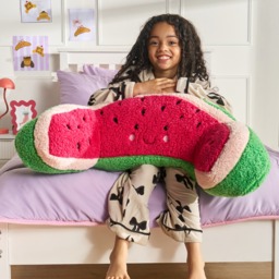 OHS Walter The Watermelon Cuddle Cushion - Green/Pink - thumbnail 1