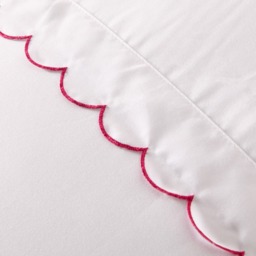 OHS Scallop Edge Contrast Duvet Cover Set, White/Hot Pink - King - thumbnail 4