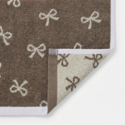OHS 100% Cotton Bow Print Bath Towel - Natural - thumbnail 4