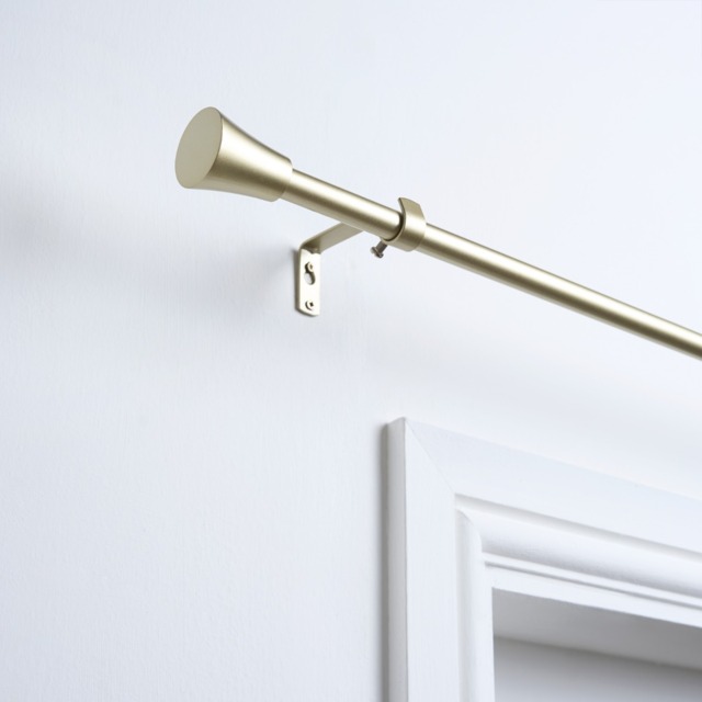 OHS 16mm Extendable Trumpet Curtain Pole, Brushed Gold - 70-120cm - image 1