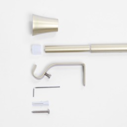 OHS 16mm Extendable Trumpet Curtain Pole, Brushed Gold - 70-120cm - thumbnail 3