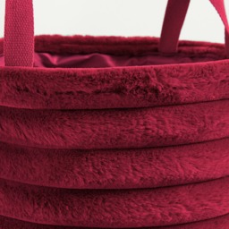OHS Faux Fur Ribbed Storage Basket - Berry - thumbnail 4