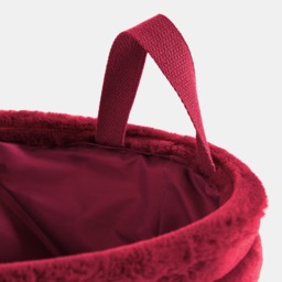OHS Faux Fur Ribbed Storage Basket - Berry - thumbnail 5