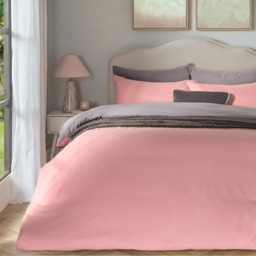 OHS Reversible Duvet Cover Set, Blush Pink Grey - Double - thumbnail 2