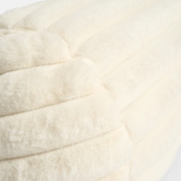 OHS Faux Fur Ribbed Bolster Pillow - Cream - thumbnail 5