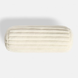 OHS Faux Fur Ribbed Bolster Pillow - Cream - thumbnail 3