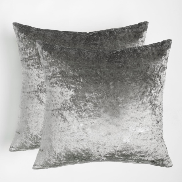 OHS Crushed Velvet Cushion Covers - Silver - image 1