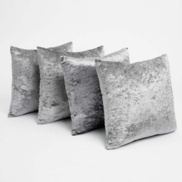 OHS Crushed Velvet Cushion Covers - Silver - thumbnail 5