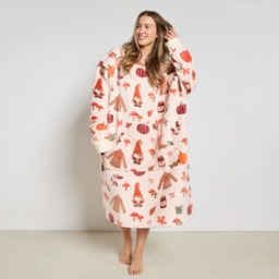 OHS Adult Extra Long Autumn Hoodie Blanket - Beige - thumbnail 2
