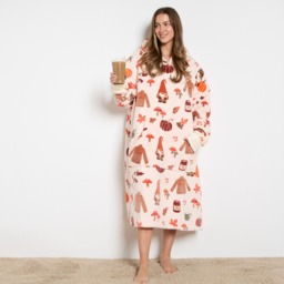 OHS Adult Extra Long Autumn Hoodie Blanket - Beige - thumbnail 1