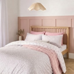 OHS Heart Print Reversible Watercolour Duvet Cover Set, Pink/Grey - King - thumbnail 4