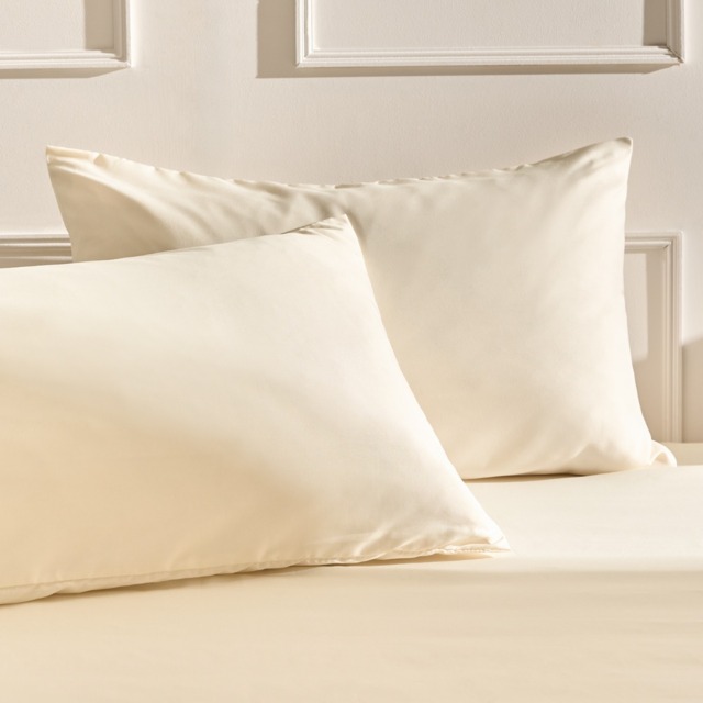 OHS 2 Pack Plain Dyed Housewife Pillowcases - Ivory - image 1