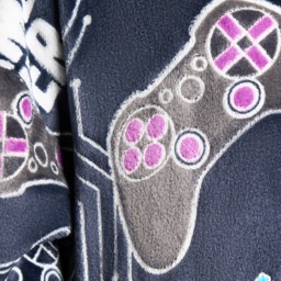 OHS Kids Gaming Glow In The Dark Hoodie Blanket - Black - thumbnail 5