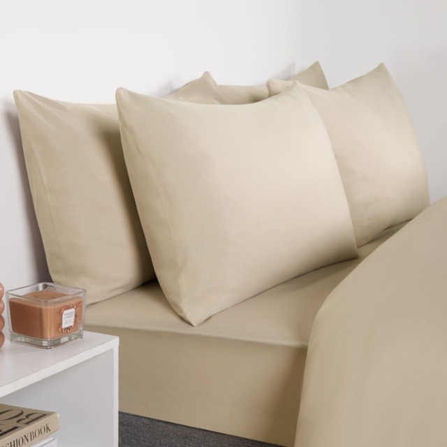 OHS 2 Pack Plain Dyed Housewife Pillowcases - Stone - image 1