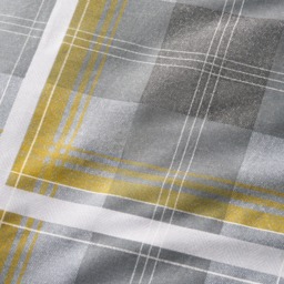 OHS Denim Check Duvet Cover Set, Grey/Ochre - King - thumbnail 5