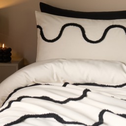 OHS Tufted Wave Duvet Set, Monochrome - Double - thumbnail 4