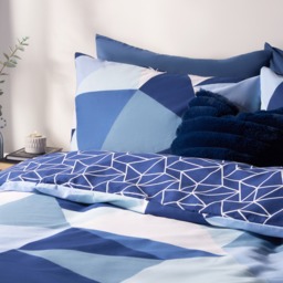 OHS Shapes Duvet Cover Set, Navy - Double - thumbnail 3