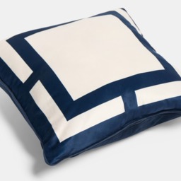 OHS Square Print Cushion Covers, Navy/Cream - 45 x 45cm - thumbnail 5