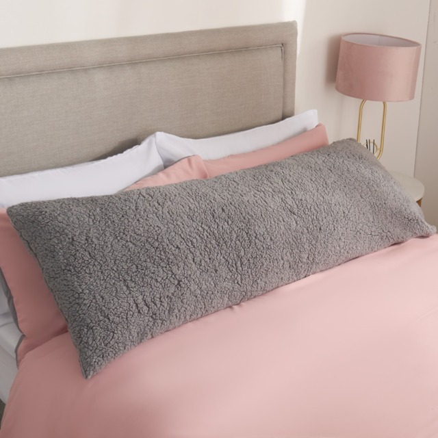 OHS Teddy Bolster Pillow - Grey - image 1